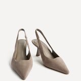 Featured Taupe Faux Suede Court Heels