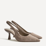 Featured Taupe Faux Suede Court Heels