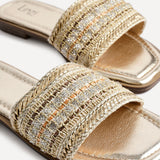 Fernanda Gold Slip On Sandals