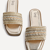 Fernanda Gold Slip On Sandals