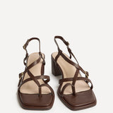 Feyre Brown Strappy Heeled Sandals