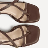 Feyre Brown Strappy Heeled Sandals