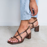 Feyre Brown Strappy Heeled Sandals