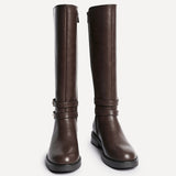 Fierce Brown Long Flat Boots