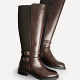Fierce Brown Long Flat Boots