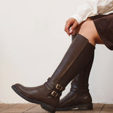 Fierce Brown Long Flat Boots