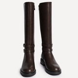 Fierce Brown Long Flat Boots