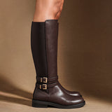 Fierce Brown Long Flat Boots