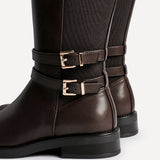 Fierce Brown Long Flat Boots