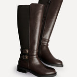Fierce Brown Long Flat Boots