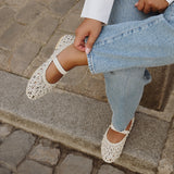 Devon Ivory Handwoven Ballet Flats