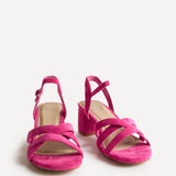 Flair Fuchsia Faux Suede Crossover Heeled Sandals