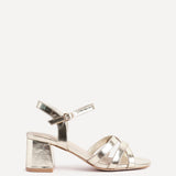 Flair Gold Crossover Heeled Sandals