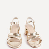 Flair Gold Crossover Heeled Sandals