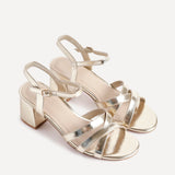 Flair Gold Crossover Heeled Sandals