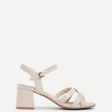 Flair Nude Faux Leather Crossover Heeled Sandals