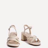 Flair Nude Faux Leather Crossover Heeled Sandals