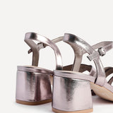 Flair Pewter Crossover Heeled Sandals