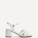Flair White Crossover Heeled Sandals