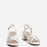 Flair White Crossover Heeled Sandals