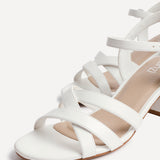 Flair White Crossover Heeled Sandals