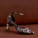 Corinne Leopard Print Scuba Court Heels