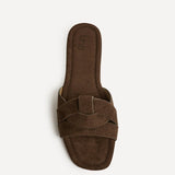 Fletcher Brown Suede Slider Sandals