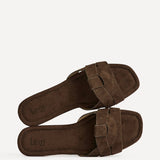 Fletcher Brown Suede Slider Sandals