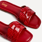 Fletcher Red Croc Slider Sandals