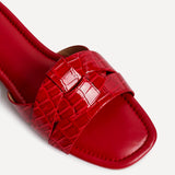 Fletcher Red Croc Slider Sandals