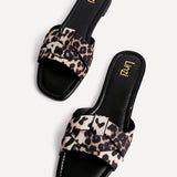 Fletcher Leopard Print Slider Sandals