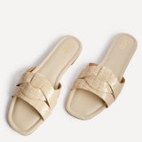 Fletcher Nude Croc Slider Sandals