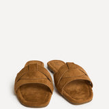 Fletcher Tan Suede Slider Sandals