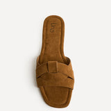 Fletcher Tan Suede Slider Sandals