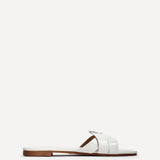 Fletcher White Croc Slider Sandals