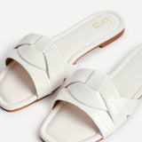 Fletcher White Croc Slider Sandals