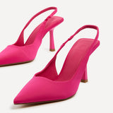 Fling Pink Lycra Court Heels