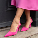 Fling Pink Lycra Court Heels