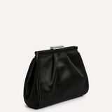 Flirt Black Satin Clutch Bag