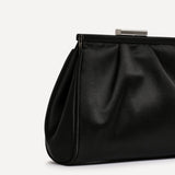 Flirt Black Satin Clutch Bag