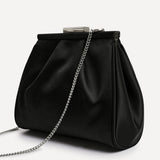 Flirt Black Satin Clutch Bag