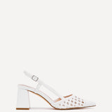 Florence White Woven Court Heels