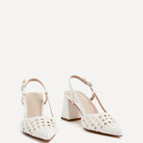 Florence White Woven Court Heels