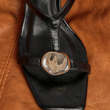 Foolish Black T-Bar Heels