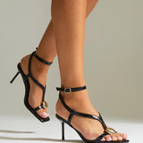 Foolish Black T-Bar Heels