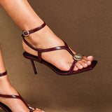 Foolish Burgundy T-Bar Heels