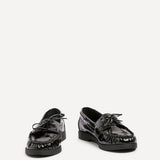 Frame Black High Shine Boat Shoes