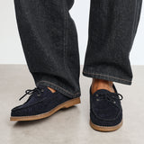 Frame Navy Faux Suede Boat Shoes