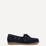 Frame Navy Faux Suede Boat Shoes