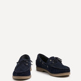 Frame Navy Faux Suede Boat Shoes
